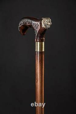 Wolf Exclusive Wooden Cane, Handmade Walking Stick for Gift Unisex