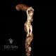 Wood Carved Walking Stick Cane Foxy Naked Girl Wooden Hand Crafted Gift For Men