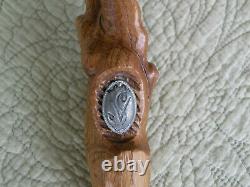 Wooden Bear Walking Stick / Hand Carved Wood Crafted Hiking Staff