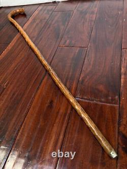 Wooden Cane Walking Stick 35 inch Hand Carved Vintage