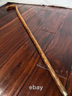 Wooden Cane Walking Stick 35 inch Hand Carved Vintage