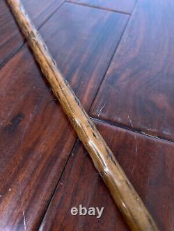 Wooden Cane Walking Stick 35 inch Hand Carved Vintage