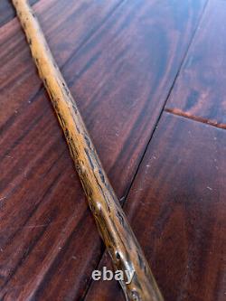 Wooden Cane Walking Stick 35 inch Hand Carved Vintage