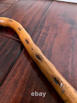 Wooden Cane Walking Stick 35 inch Hand Carved Vintage