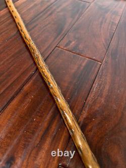 Wooden Cane Walking Stick 35 inch Hand Carved Vintage