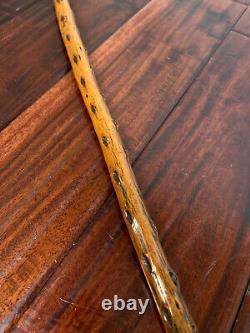 Wooden Cane Walking Stick 35 inch Hand Carved Vintage