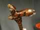 Wooden Cane Walking Stick Howling Wolf Animal Wood Carved Walking Cane
