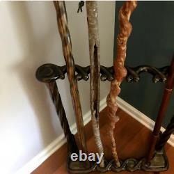 Wooden Carved Cane Stand Display Storage Club Rack for Walking Cane Stick Home