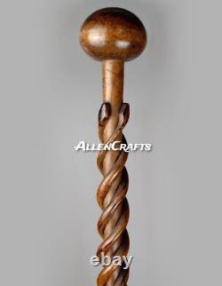 Wooden Carved Maori Walking Stick Cane Carved Bird Head Handle Plain Cane 2 Fold