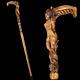 Wooden Hand Carved? Ane Walking Stick Crafted Forest Fairy Girl Fantasy Magic