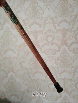 Wooden Hand Carved Cat Walking Cane Walking Stick Cane Cat Head Handle Best Gift