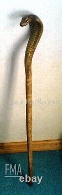 Wooden Hand Carved Snake Victoria Walking Cane Cobra Walking Stick Father's Gift