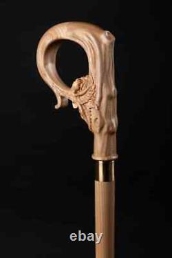 Wooden Hand Carved Walking Cane Handmade Walking Stick For Men Women Best Gift