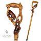 Wooden Hand Carved Walking Cane Stick Lion Impala Comfortable For Men Women