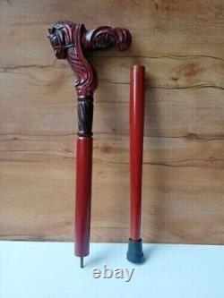 Wooden Horse Walking Stick Horse Cane Hand Carved Horse Handle Handmade
