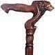 Wooden Lion Head Carved Walking Stick Wood Cane With Ergonomic Palm Grip 36