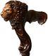 Wooden Lion Head Carved Wooden Walking Stick 36 Lion Head Foldable Cane Unisex