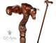 Wooden Ox Bull Cane Walking Stick Ergonomic Palm Grip Handle Wood Carved Cane
