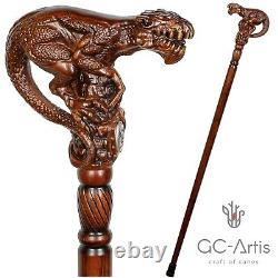 Wooden Walking Cane Swamp monster Hand carved walking stick for men women goth