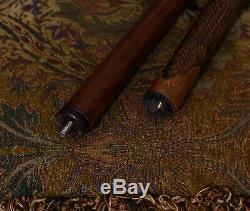 Wooden Walking Staff Hiking Stick Ball Knob handle totem style OWL Skull carved