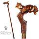 Wooden Walking Stick Cane Fox Gift For Women Ladies Wood Carved