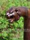 Wooden Walking Stick Cane Lion Head Palm Grip Ergonomic Handle Animal Woodcarved