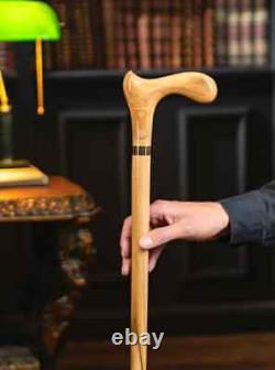 Wooden Walking Stick, Cane for Seniors, Support Walking Cane, Mens Cane