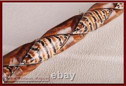 Wooden Walking Stick, Handcrafted Carved Cane, Handmade Stick, Gift for fathers