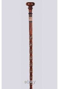 Wooden Walking Stick, Handcrafted Carved Cane, Handmade Stick, Gift for fathers