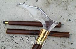 Wooden Walking Stick New Luxury Transparent Handle Vintage handmade style Canes