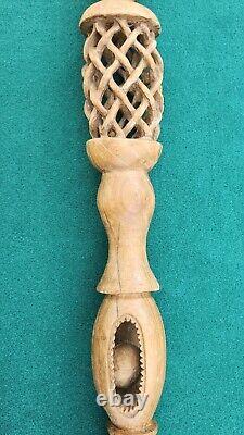 Wooden Walking Stick Serpent Handle Hand Carved Walking Cane Stick Unique Gift