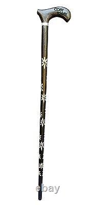 Wooden Walking Stick with Beautiful Indian Art Design 36'