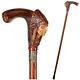 Wooden Walking Cane Indian Chief Stick Hand Carved Wood Crafted For Men Women