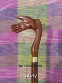 Wooden hand carved walking stick for gifts