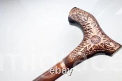 Wooden head designer new handmade brown walking stick cane beast quality product