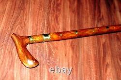 Wooden walking stick 37 Victorian style derby handle unisex walking cane
