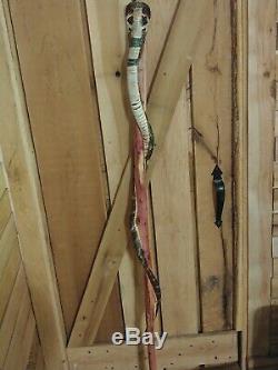 Wooden walking stick / cane hand carved
