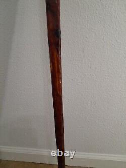 Wooden walking stick / cane hand carved Unbranded