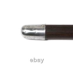 Wooden walking stick (cane) with a silver handle of 830 fineness. Year 1930