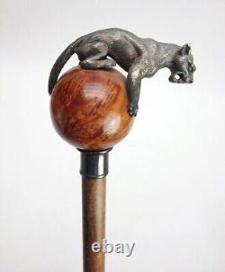 Wooden walking stick hand carved Lion wooden walking cane