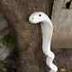 Wooden Walking Stick Hand Carved White Cobra Snake Handmade Walking Cane Animal