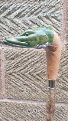 Wooden walking stick hand carved animal wooden walking gift