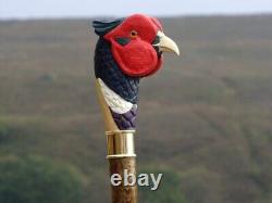 Wooden walking stick hand carved beautiful bird wooden walking gift