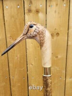 Wooden walking stick hand carved bird wooden walking cane