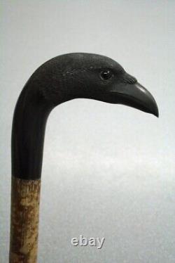 Wooden walking stick hand carved bird wooden walking gift