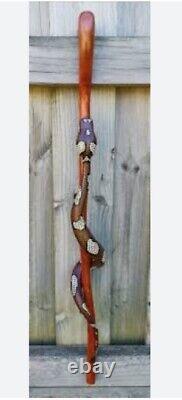 Wooden walking stick hand carved cobra Snake handmade wooden walking cane