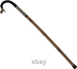 Wooden walking stick hand carved cobra snake handmade walking cane animal