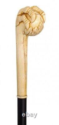 Wooden walking stick hand carved handmade wooden walking cane