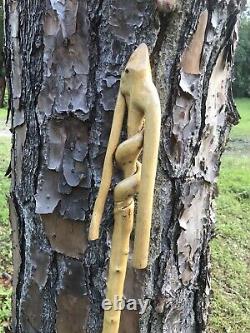 Wooden walking stick / hicking stick Hand Carved in the USA Oak Wood 64
