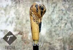 Wooden walking stick woodcock bird handle hand carved bird walking cane gift A1